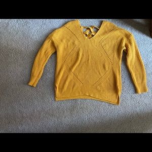 Charlotte Russe - Mustard Yellow CableKnit Sweater